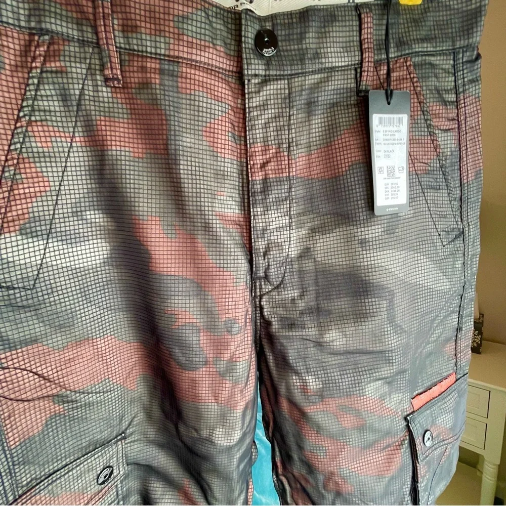 NWT G-Star E Boyfriend Mid Cargo Pants - Silkscreen Ripstop Print - Picture 3 of 16